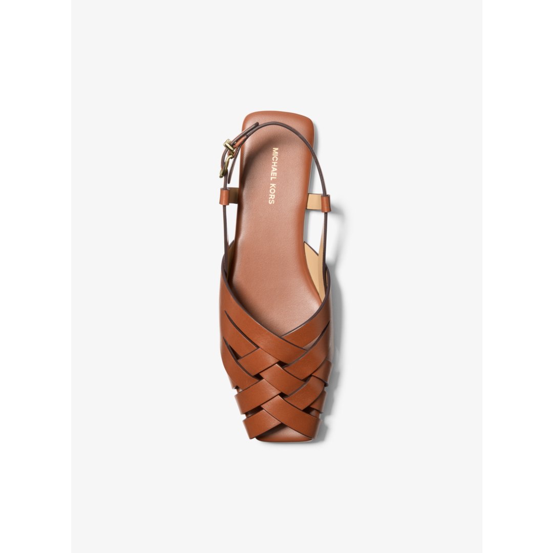 Michael Kors Irene Woven Leather Slingback Sandal