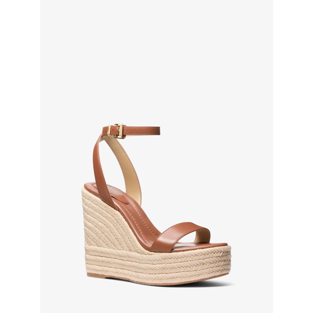 Michael Kors Leighton Leather Wedge Sandal