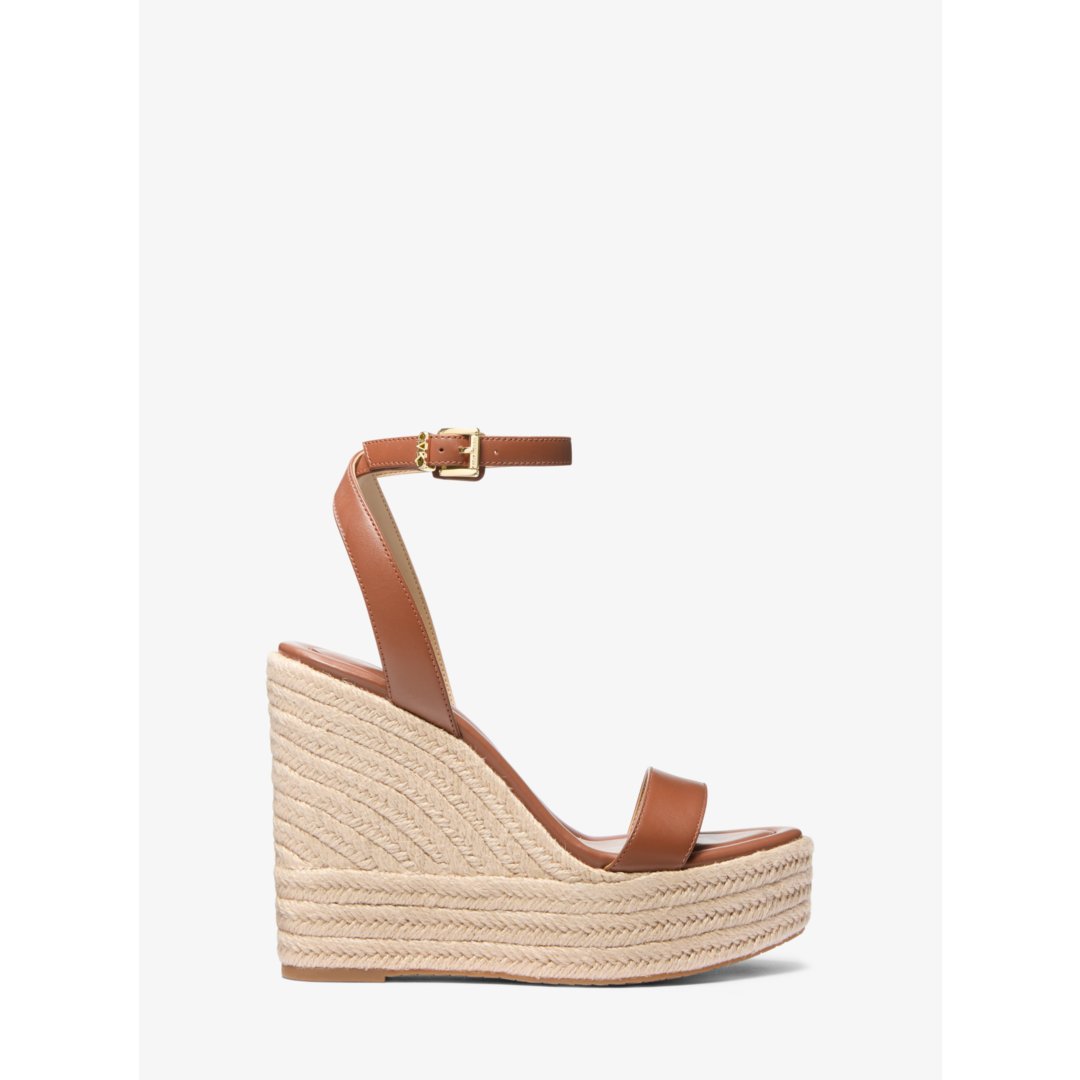 Michael Kors Leighton Leather Wedge Sandal