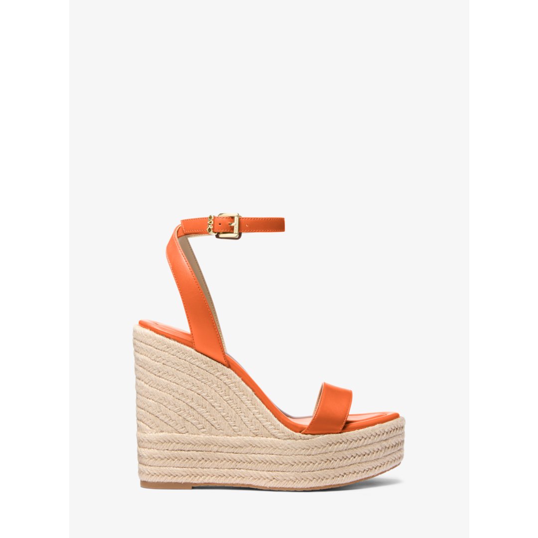 Michael Kors Leighton Leather Wedge Sandal