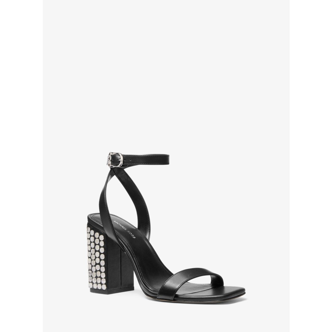 Michael Kors Merriam Studded Leather Block Heel Sandal
