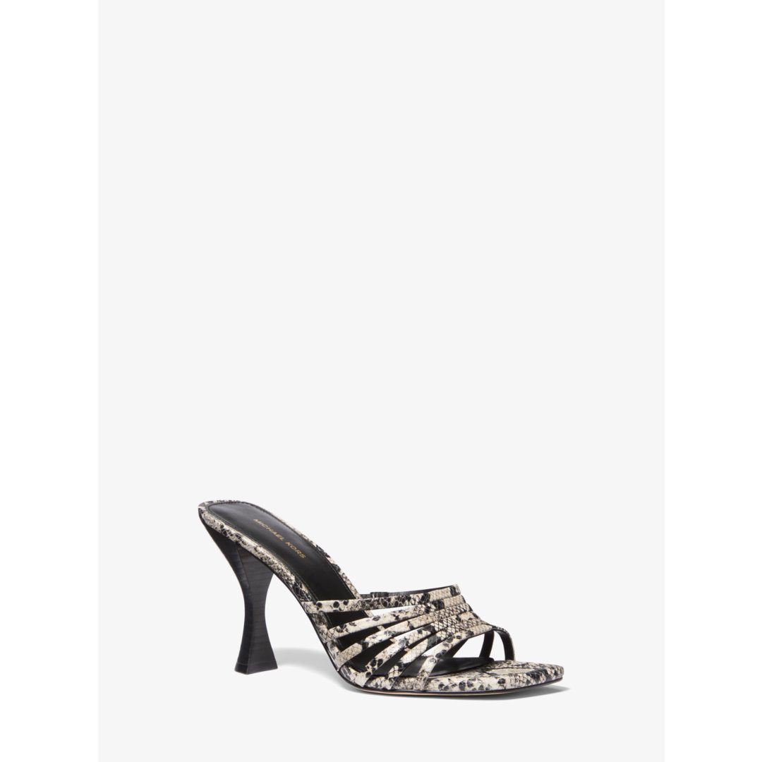 Michael Kors Haisley Snake Embossed Leather Sandal