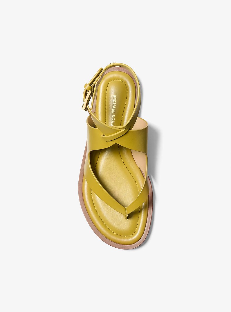 Michael Kors Irene Leather Wrap Sandal CHARTREUSE