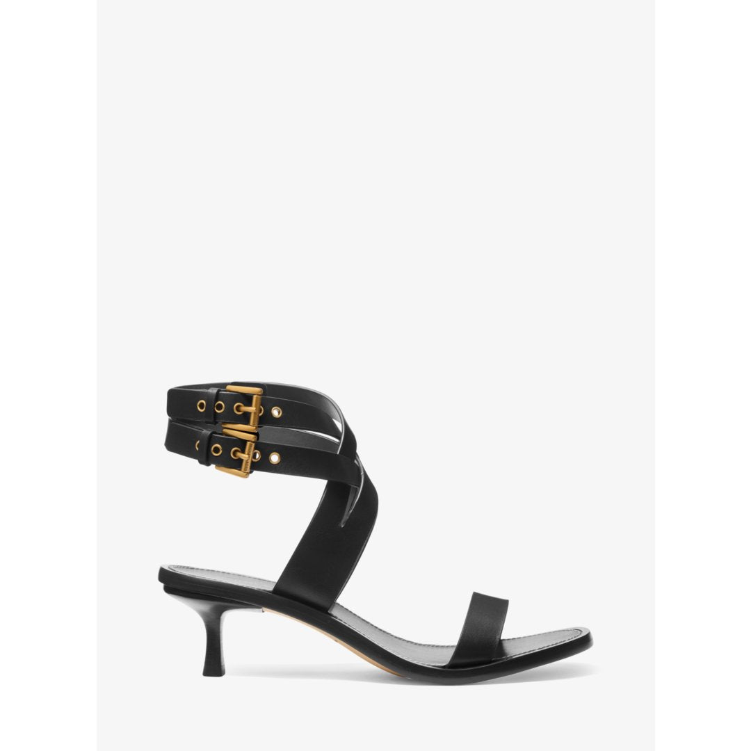 Michael Kors Irene Leather Kitten Heel Sandal