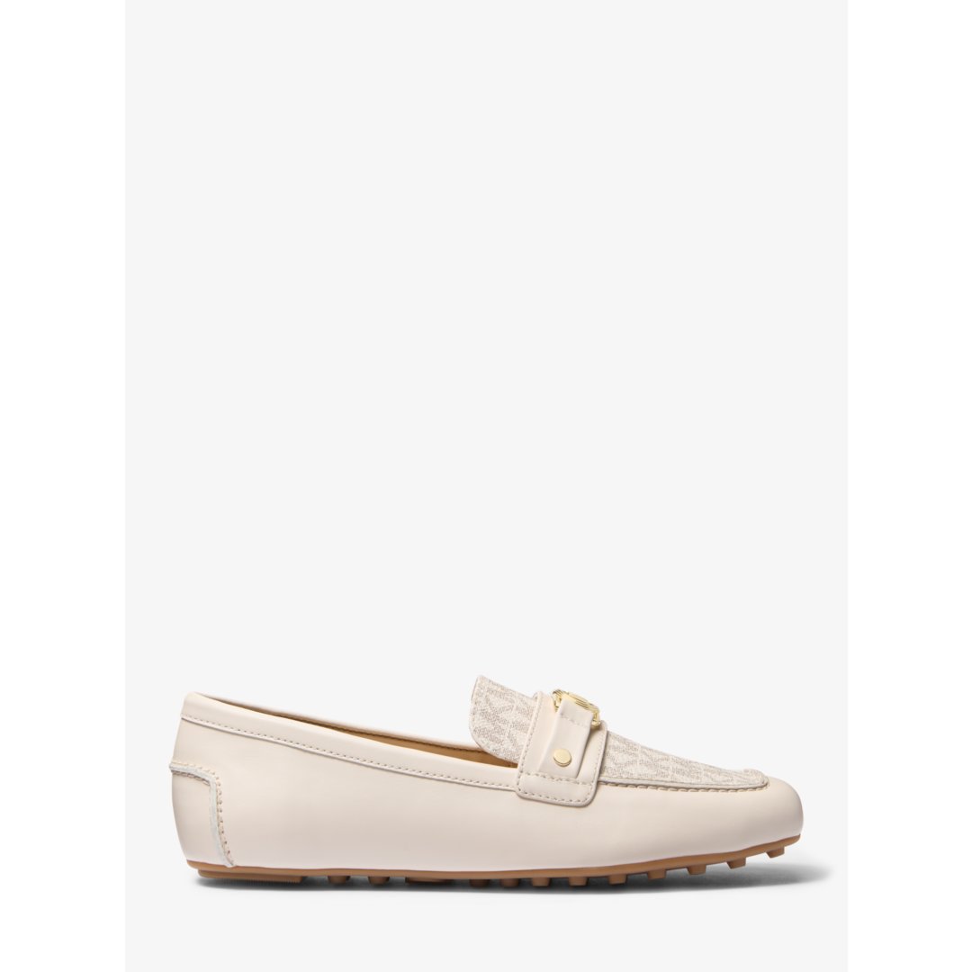 Michael Kors Mandy Leather and Signature Logo Moccasin Loafer
