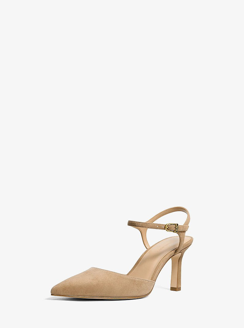 Michael Kors Amara Suede Slingback Pump BURNT KHAKI