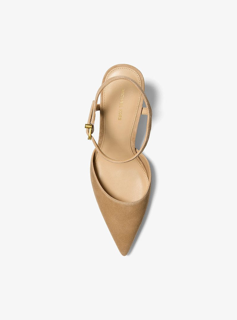 Michael Kors Amara Suede Slingback Pump BURNT KHAKI