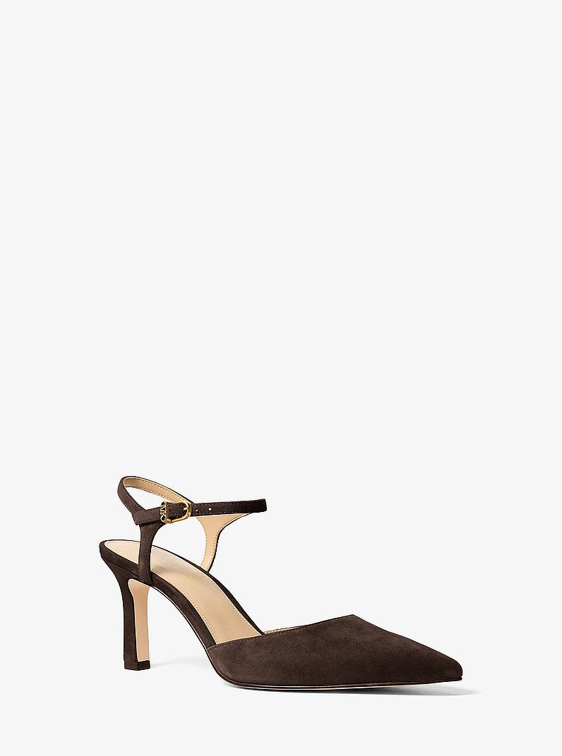 Michael Kors Amara Suede Slingback Pump CHOCOLATE