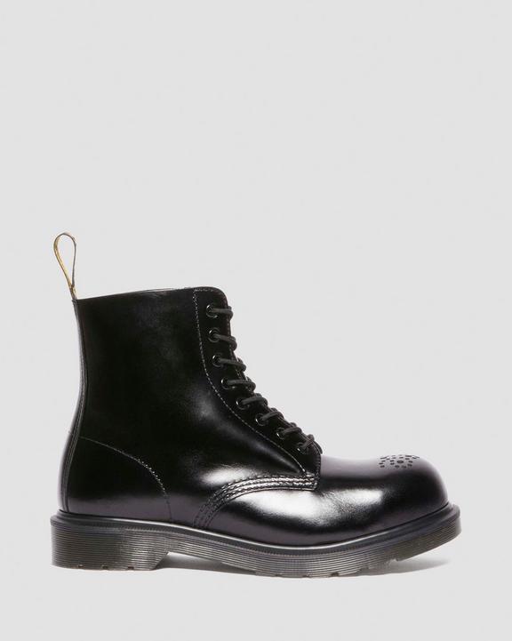 Analine Leather Steel Toe Boots - Black Analine - Mens