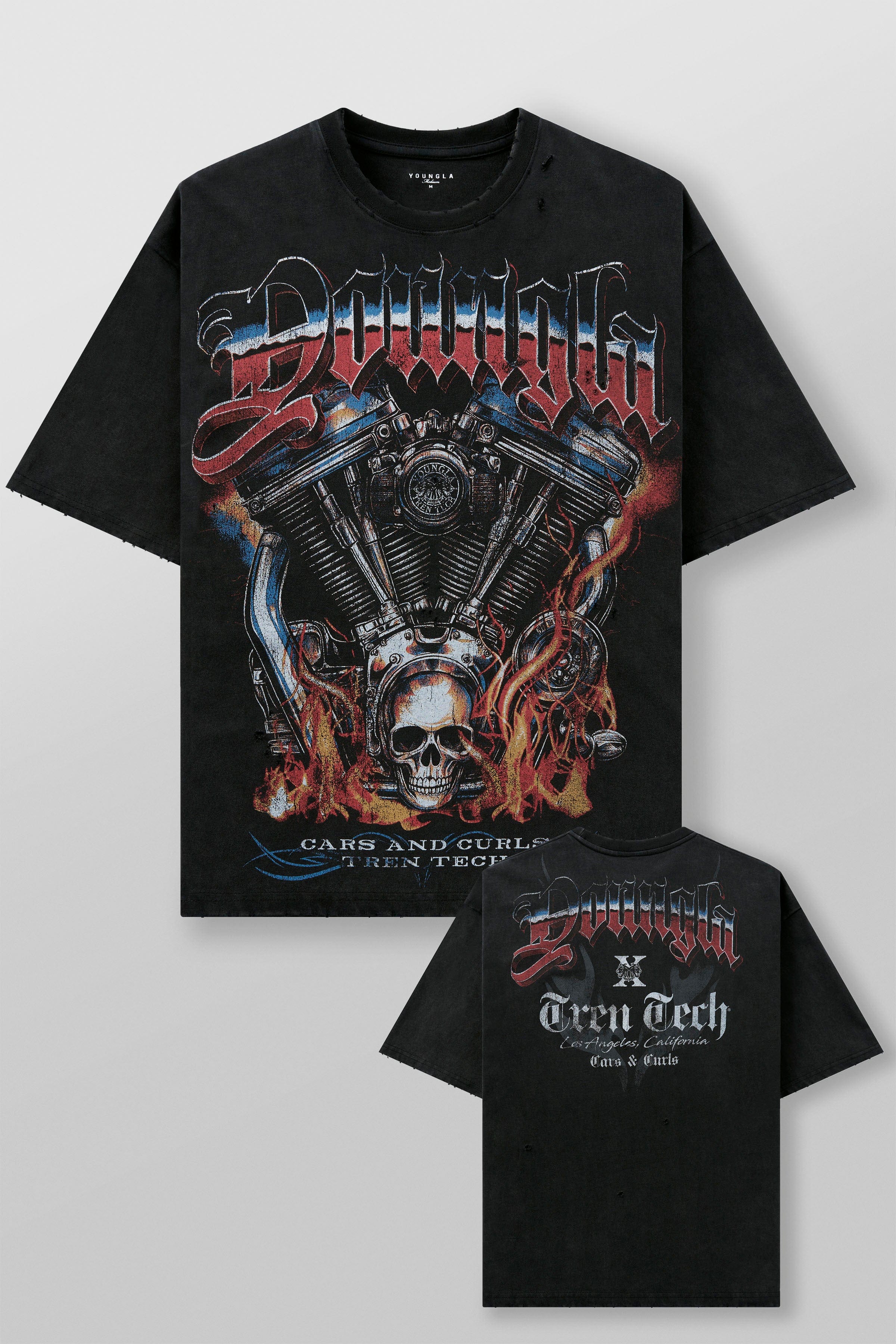 YoungLA 4103 - Cars & Curls - Tees Hell Ride Black