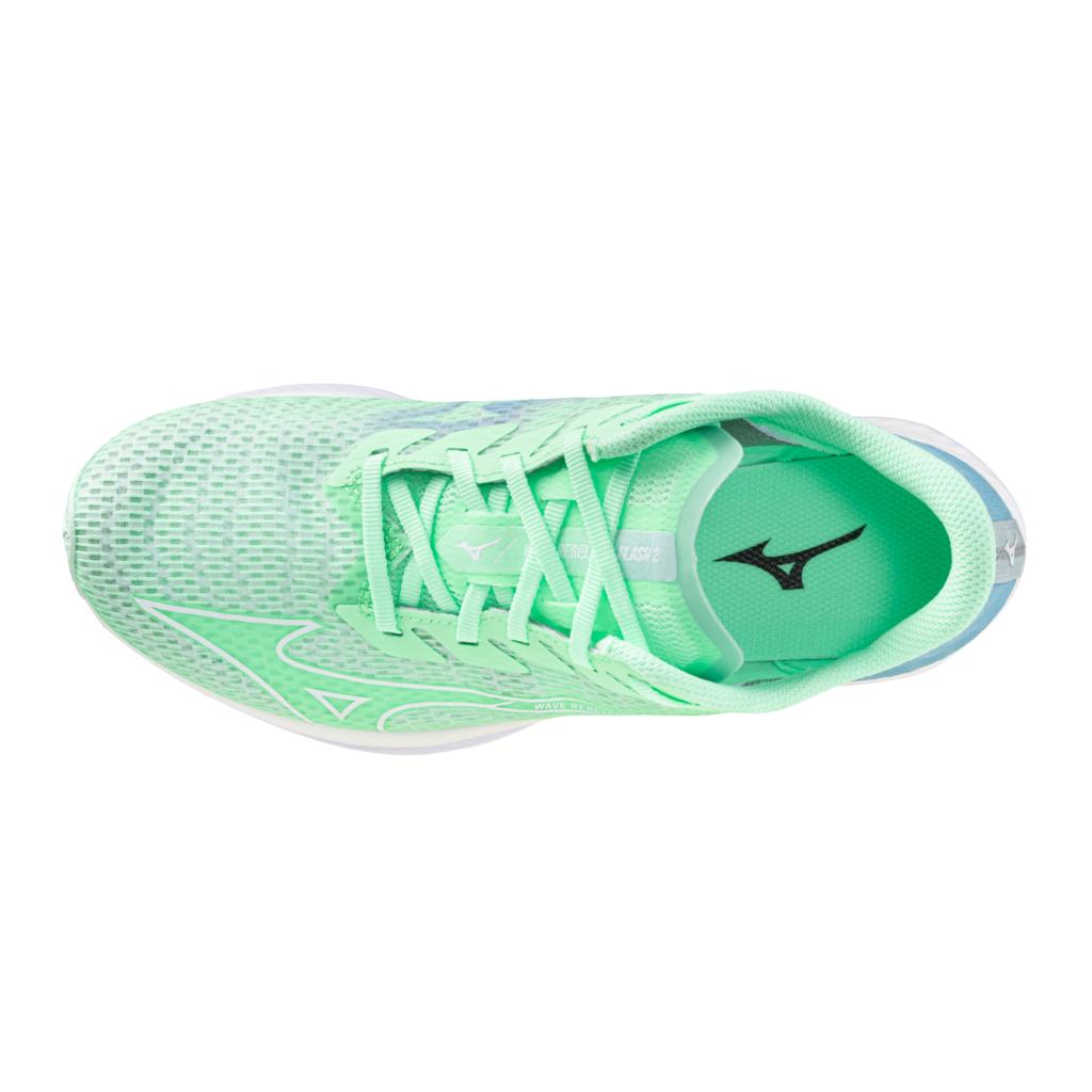 Mizuno Women's Wave Rebellion Flash 2 Running Shoe Neo Mint White