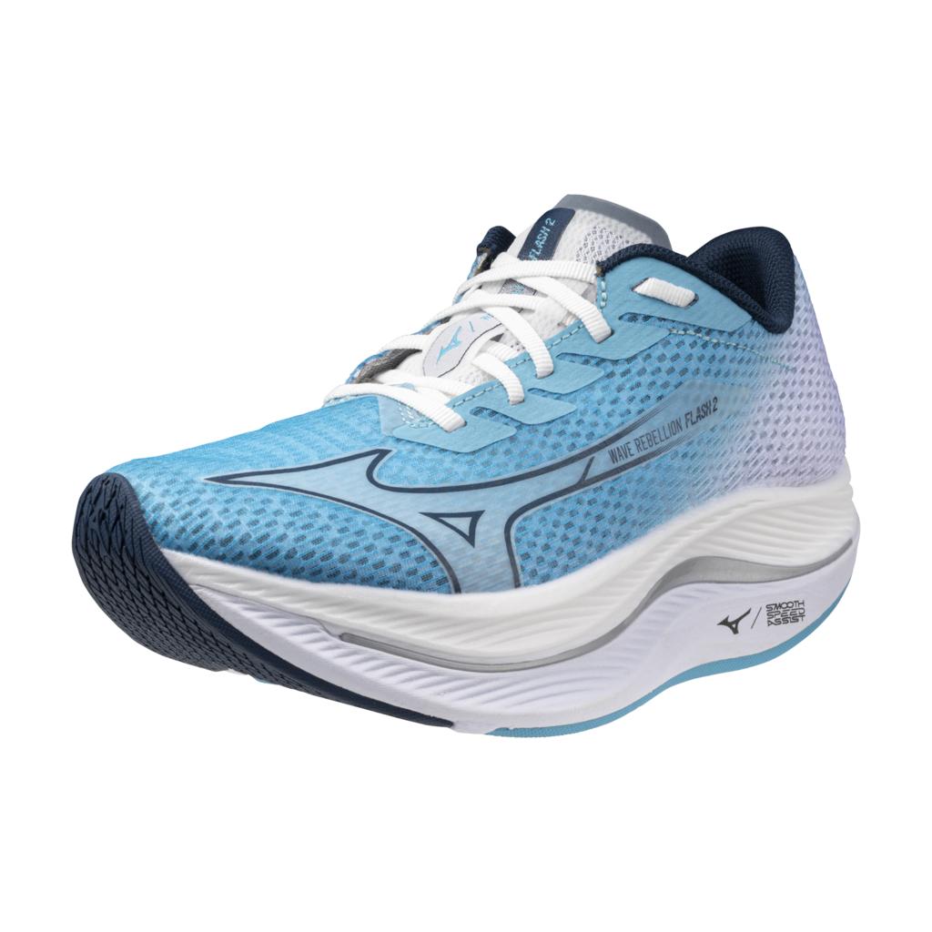 Mizuno Women's Wave Rebellion Flash 2 Running Shoe River Blue Wing Teal