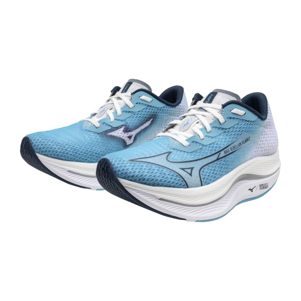 Mizuno Women's Wave Rebellion Flash 2 Running Shoe River Blue Wing Teal