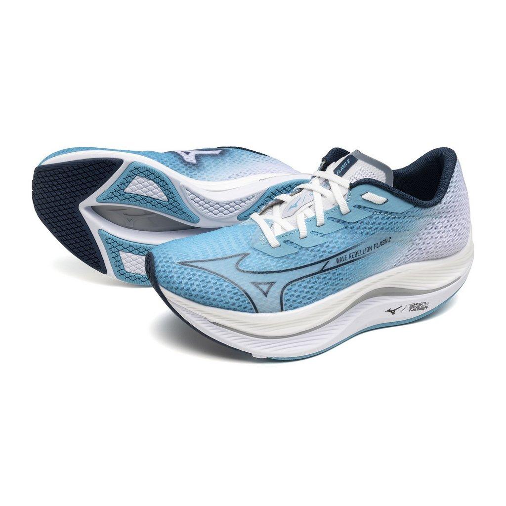 Mizuno Women's Wave Rebellion Flash 2 Running Shoe River Blue Wing Teal
