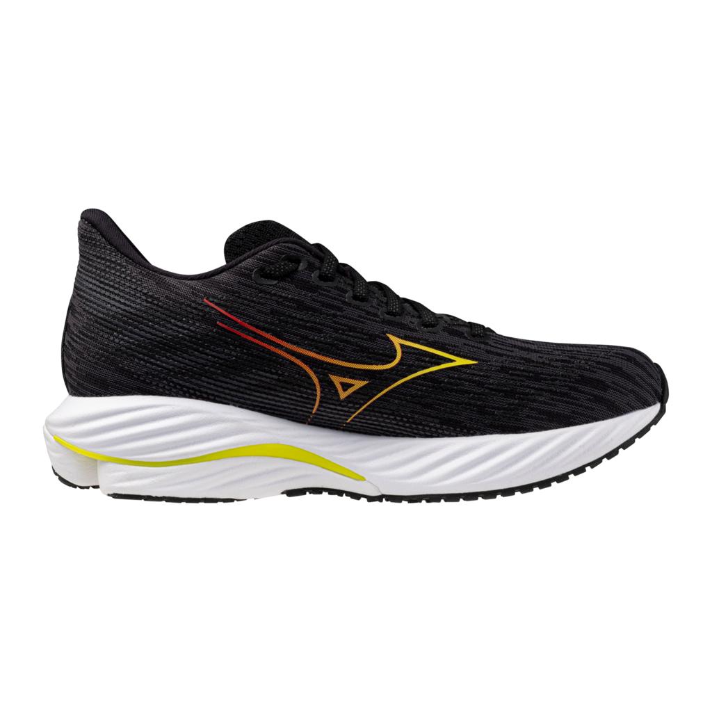 Mizuno Women's Wave Rider 28 Running Shoe Black Evening Primrose