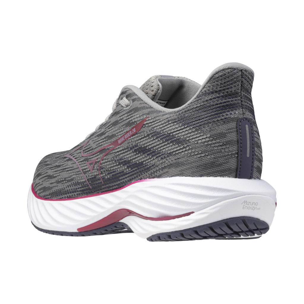 Mizuno Women's Wave Rider 28 Running Shoe Ultimate Grey Cosmo Chrome