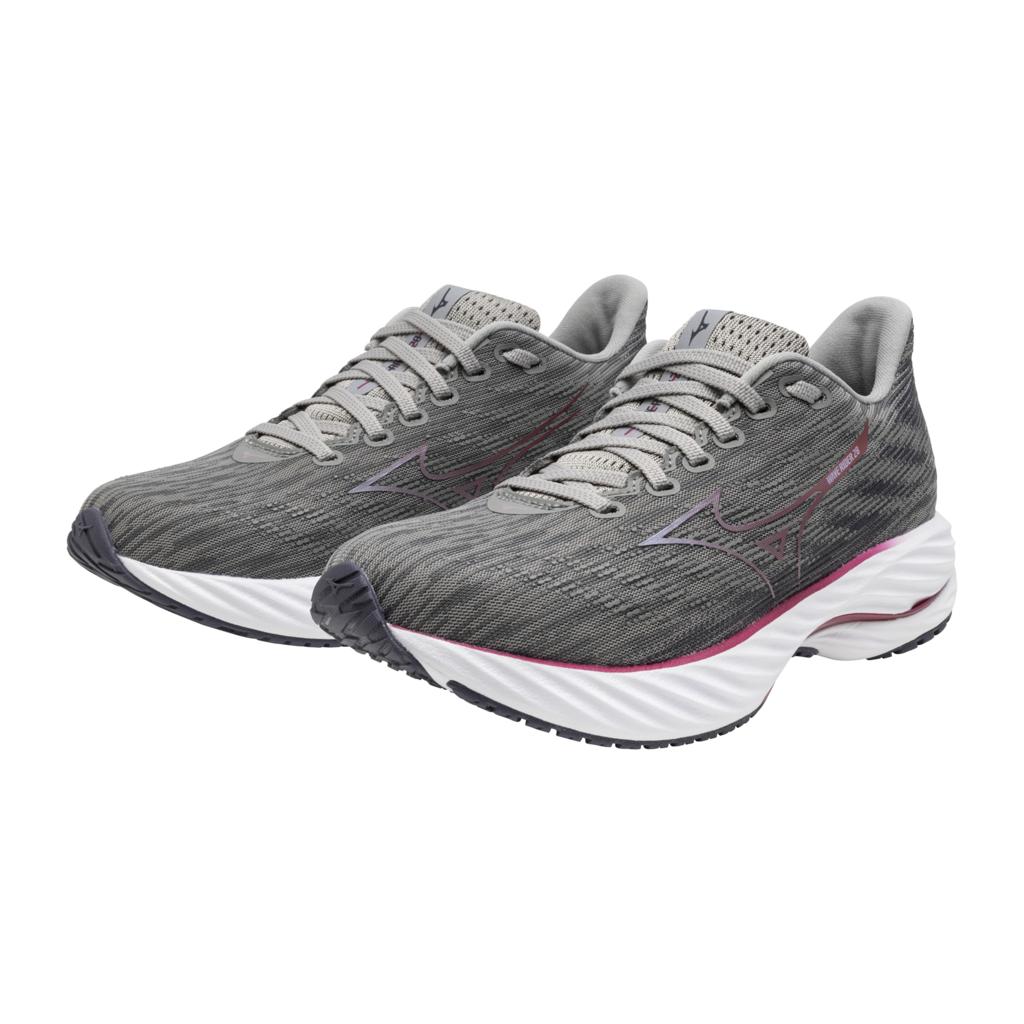 Mizuno Women's Wave Rider 28 Running Shoe Ultimate Grey Cosmo Chrome