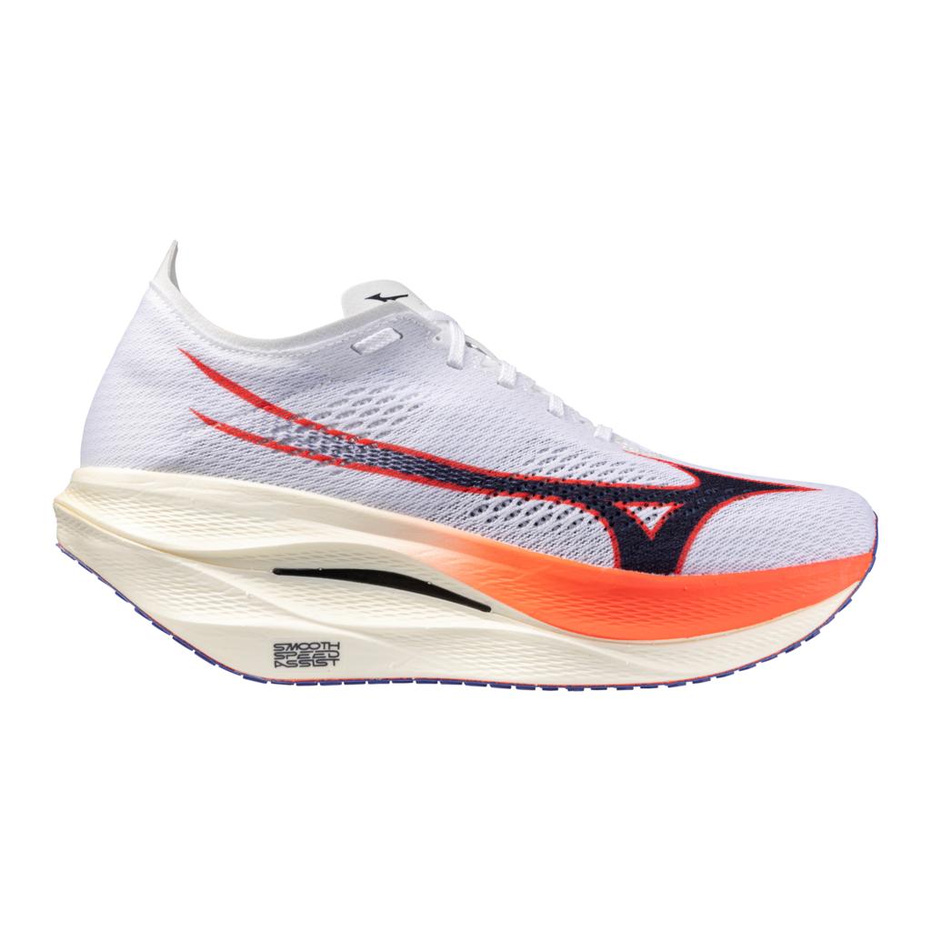 Mizuno Unisex Wave Rebellion Pro 3 Running Shoe White Baritone Blue