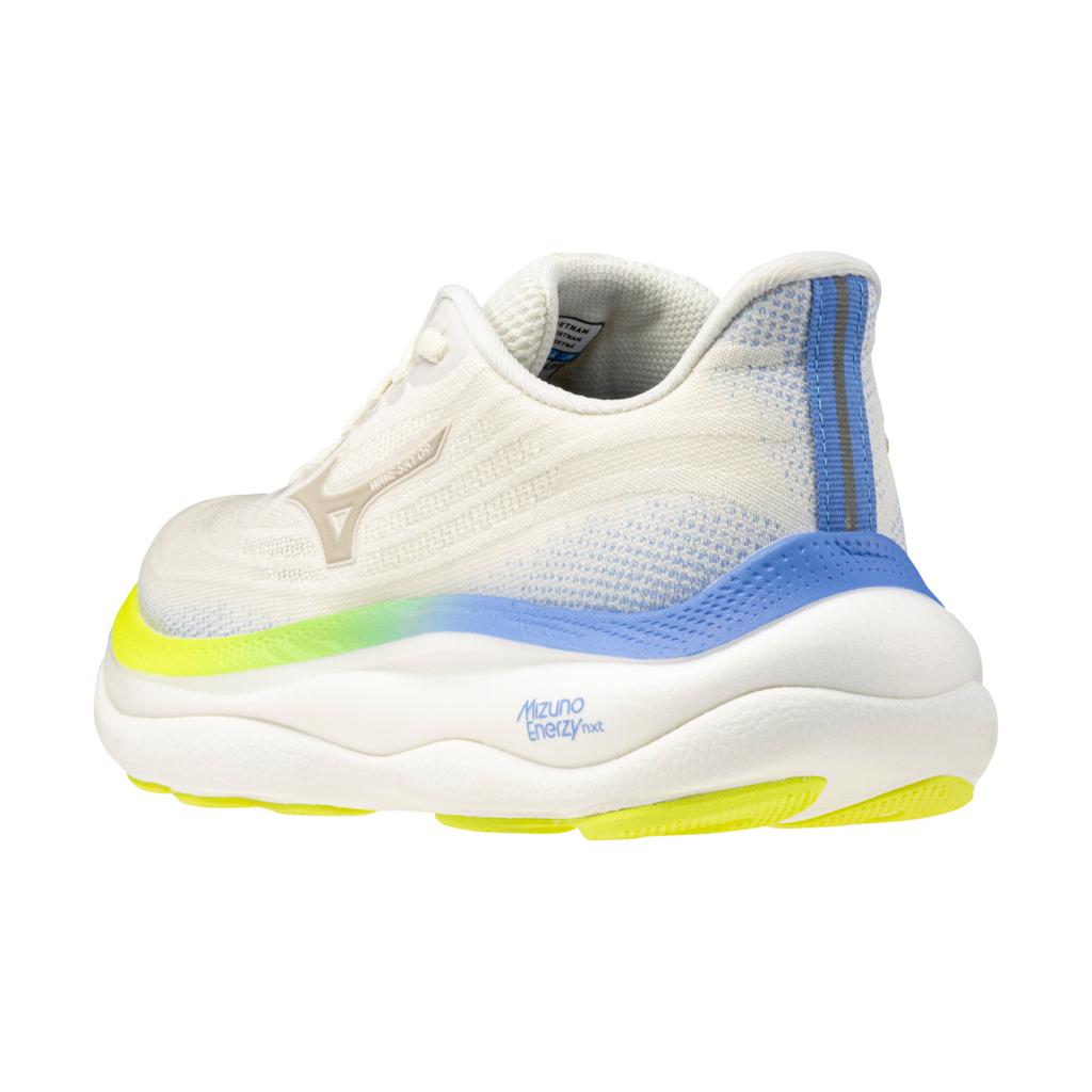 Mizuno Women's Wave Sky 9 Wide D Running Shoe Snow White Silver Birch
