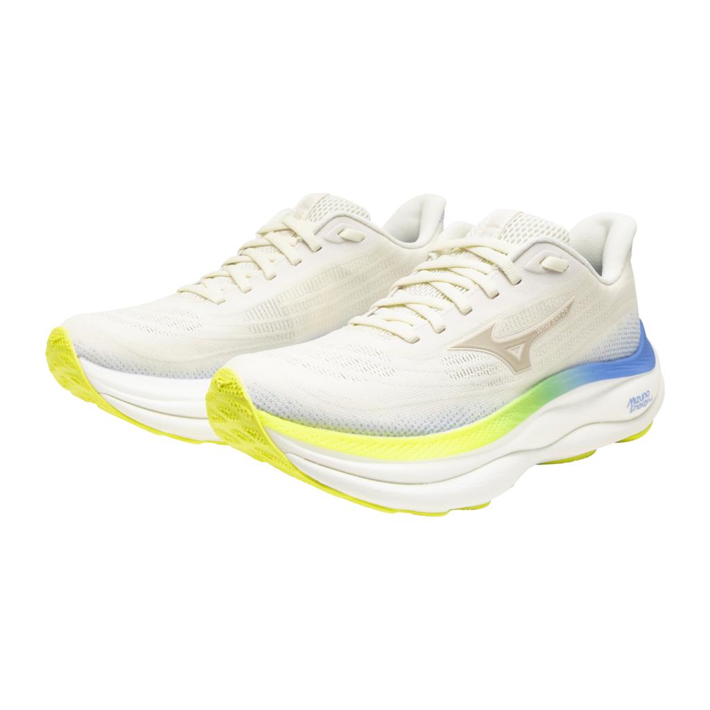 Mizuno Women's Wave Sky 9 Wide D Running Shoe Snow White Silver Birch