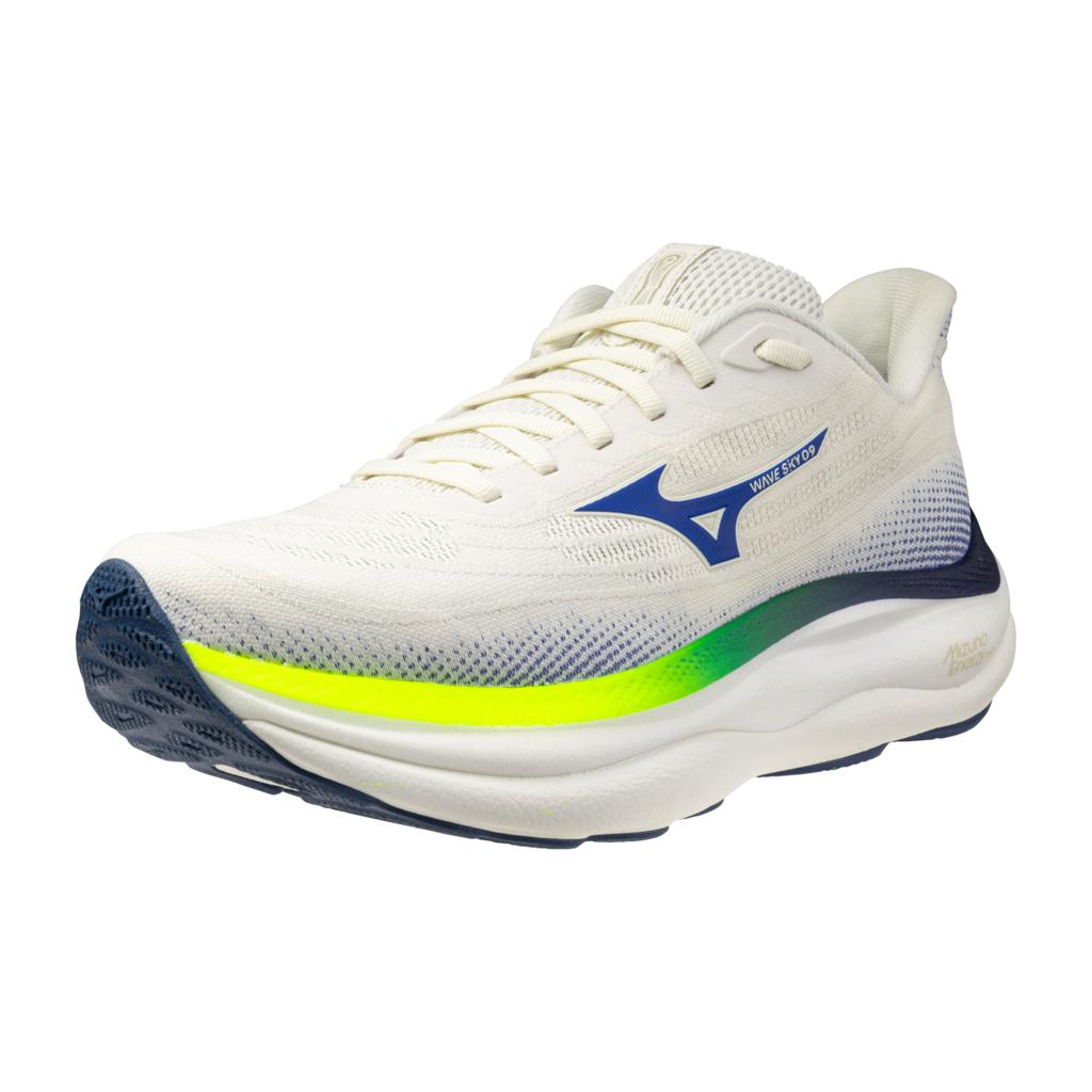 Mizuno Men's Wave Sky 9 Wide 2E Running Shoe Snow White Surf The Web