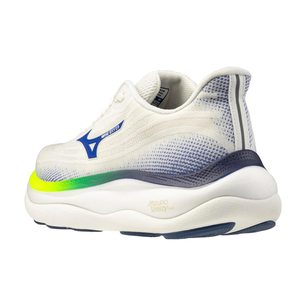 Mizuno Men's Wave Sky 9 Wide 2E Running Shoe Snow White Surf The Web