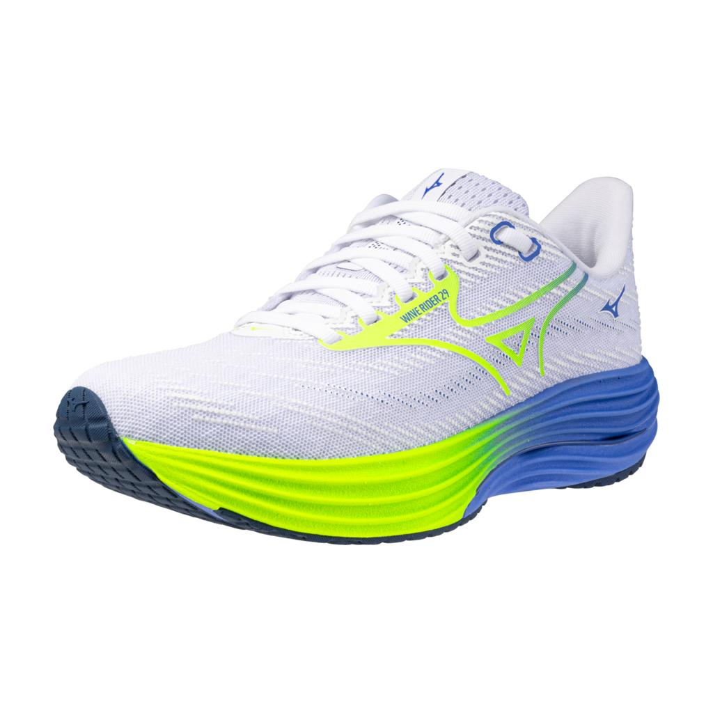 Mizuno Women's Wave Rider 29 Running Shoe White Lightning Yellow