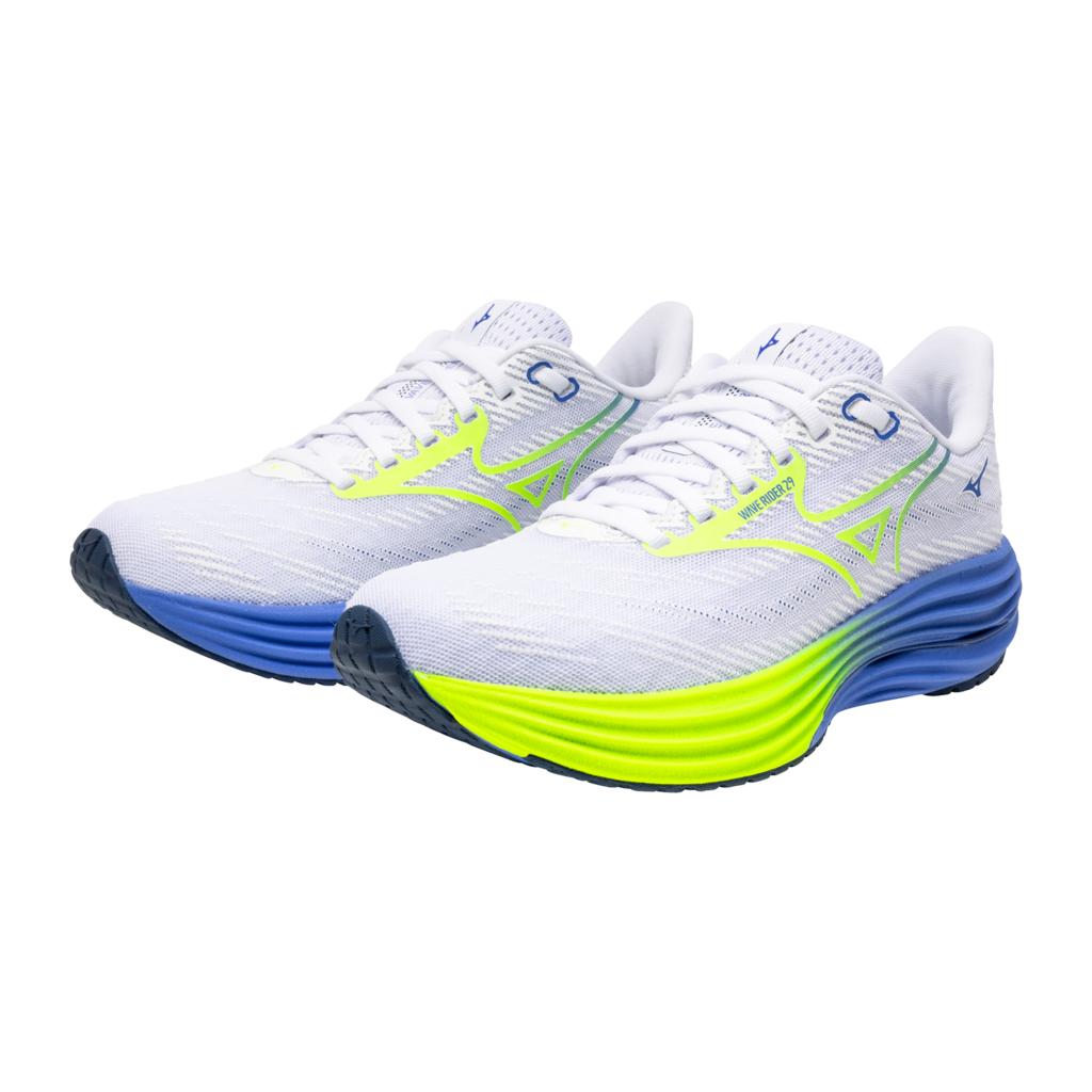 Mizuno Women's Wave Rider 29 Running Shoe White Lightning Yellow