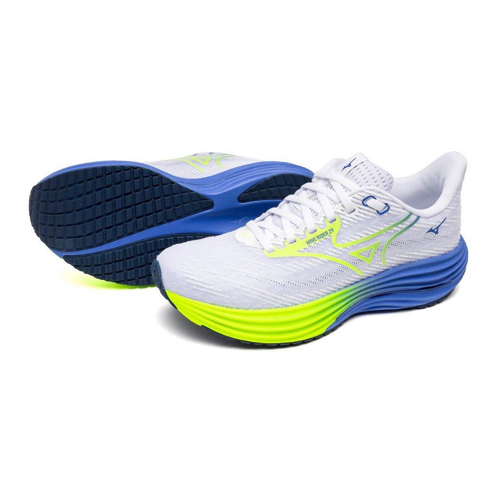 Mizuno Women's Wave Rider 29 Running Shoe White Lightning Yellow