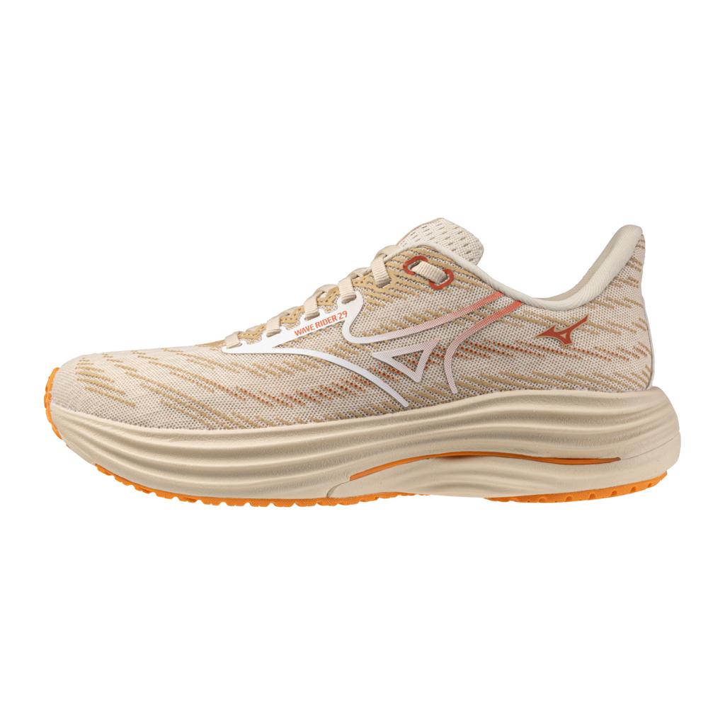 Mizuno Women's Wave Rider 29 Running Shoe Lifestyle Pack Summer Sand White