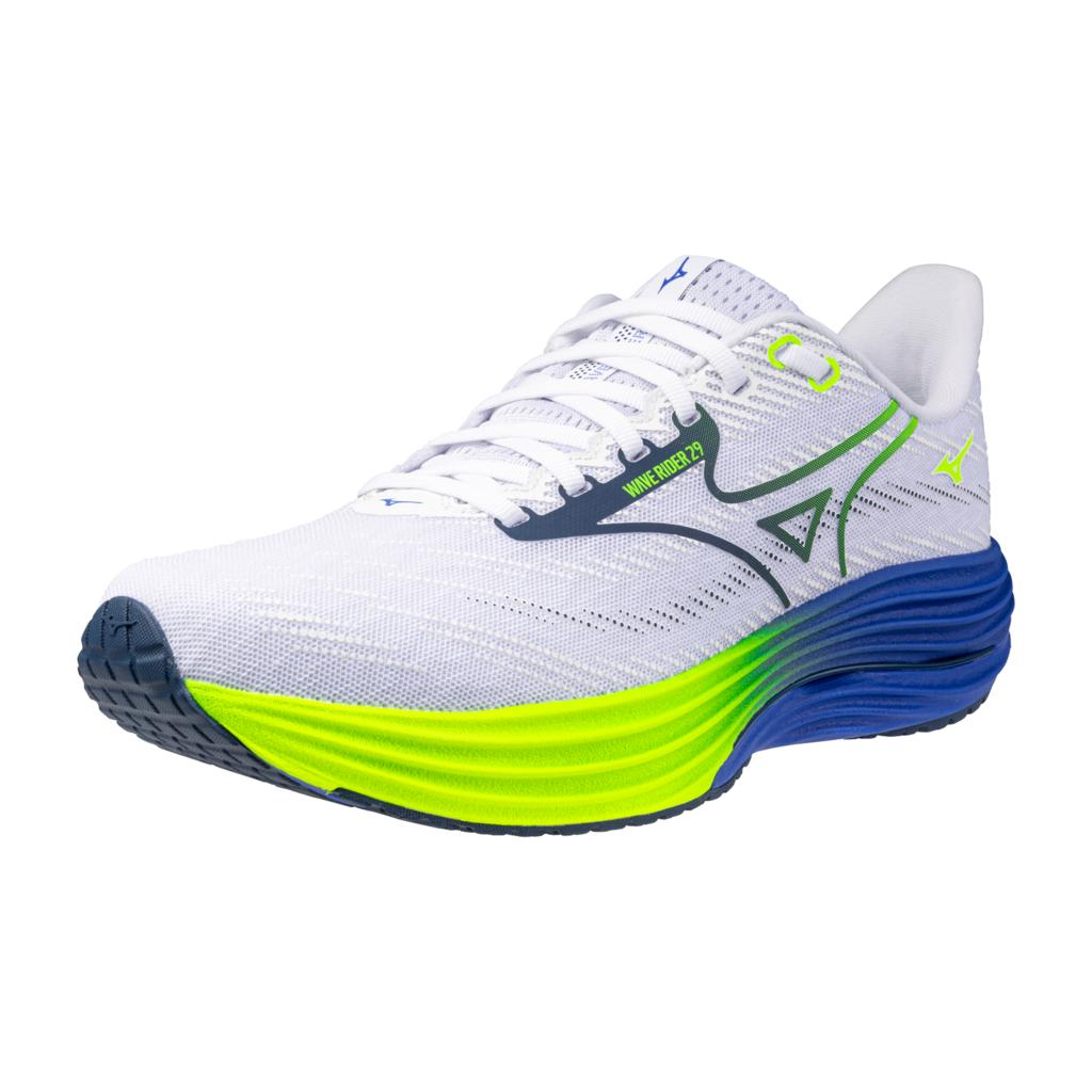 Mizuno Men's Wave Rider 29 Running Shoe White Estate Blue