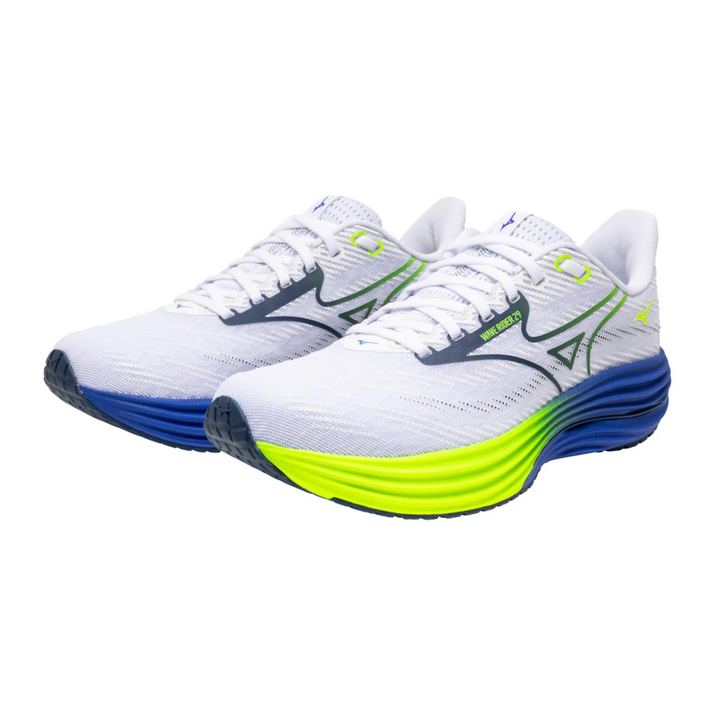 Mizuno Men's Wave Rider 29 Running Shoe White Estate Blue