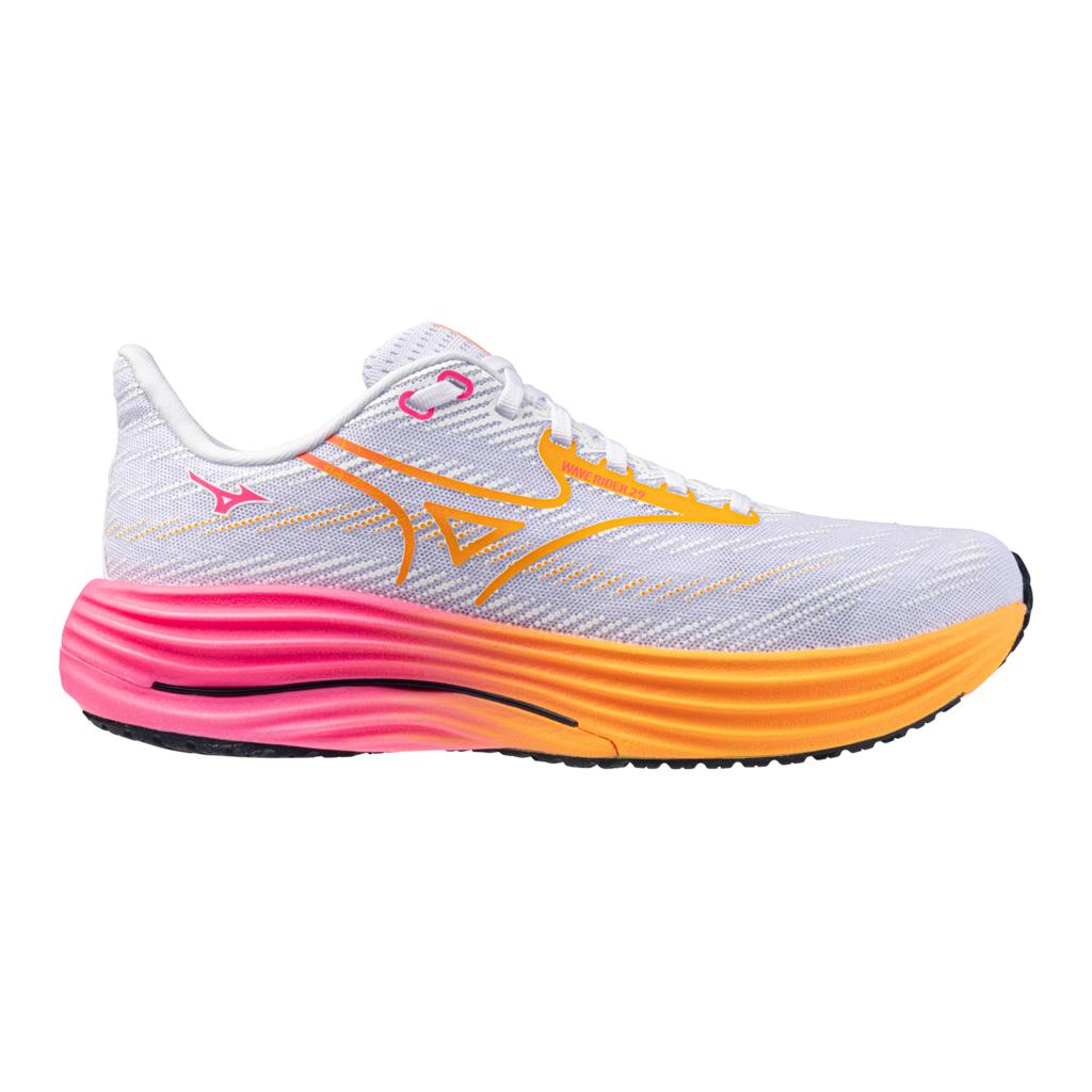 Mizuno Unisex Wave Rider 29 Hanabi Pack Running Shoe White Tang Orange
