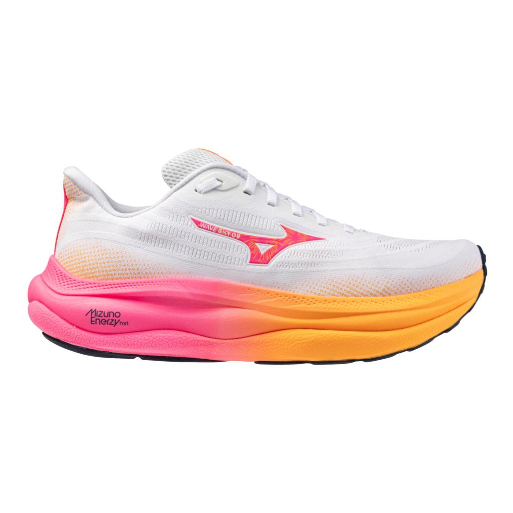 Mizuno Unisex Wave Sky 9 Hanabi Pack Running Shoe White Tang Orange
