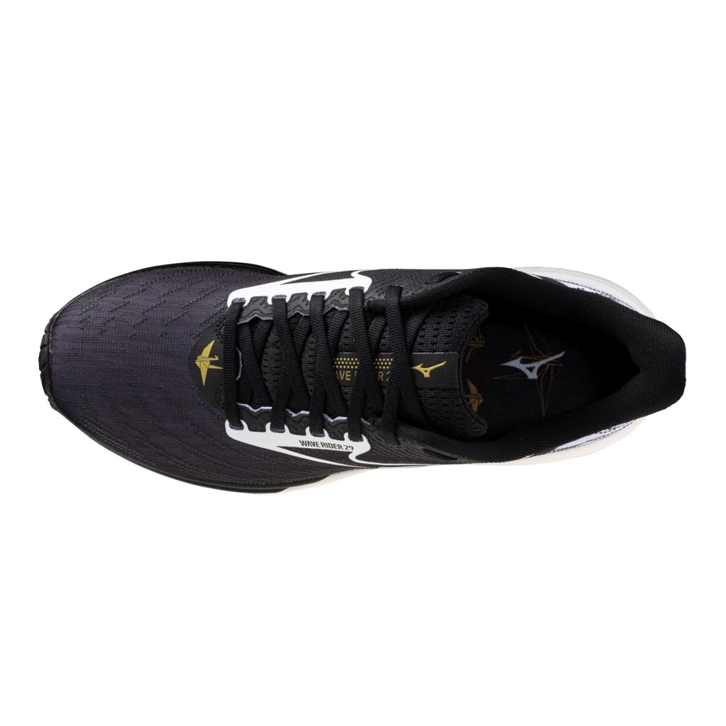 Mizuno Unisex Wave Rider 29 Origami Pack Running Shoes Black White