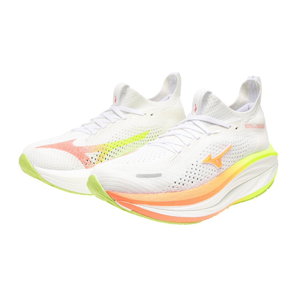 Mizuno Women's Neo Vista 3 Running Shoe Gf White Flamingo Coral