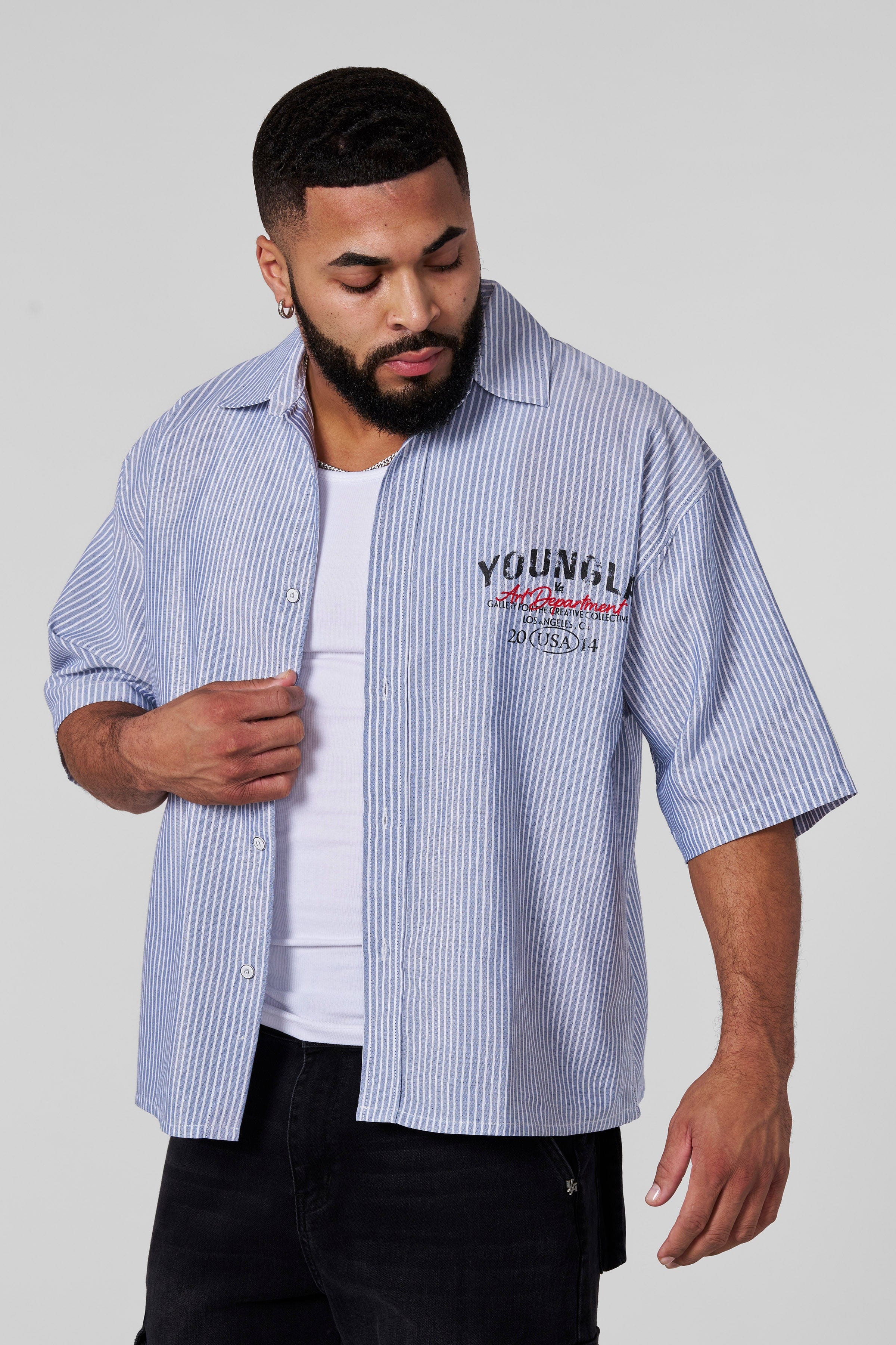 YoungLA 4131 - Industry Button-Ups Blue