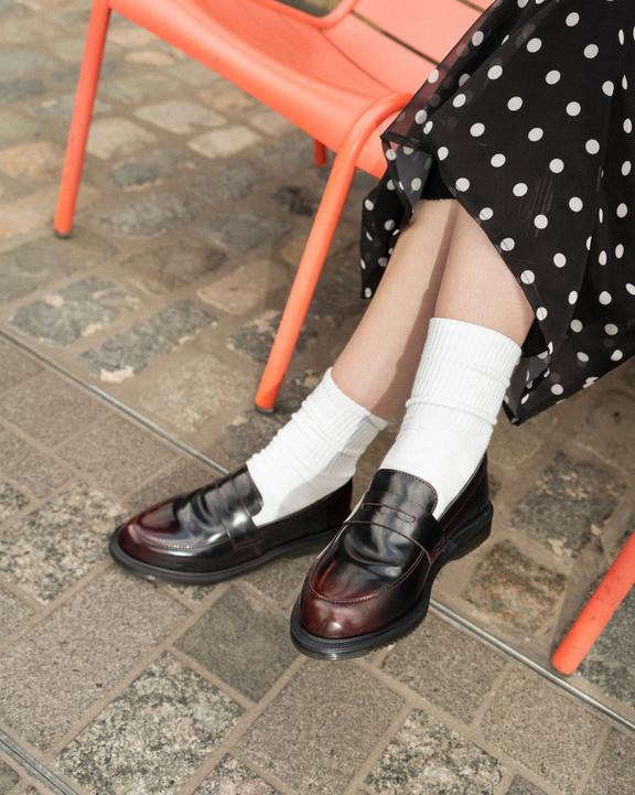 Dr Martens Temara Arcadia Leather Loafers - Cherry Red Arcadia