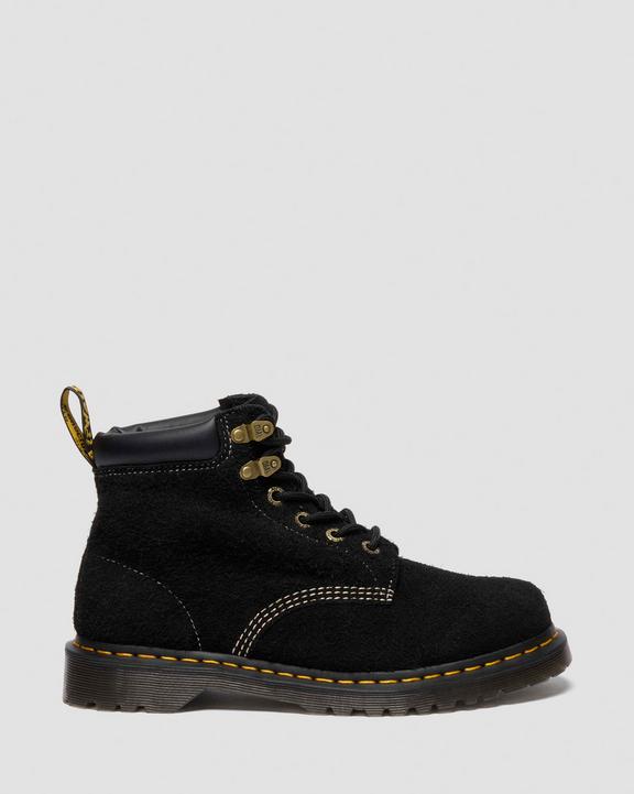 Distressed Suede Ankle Boots - Black - Womens
