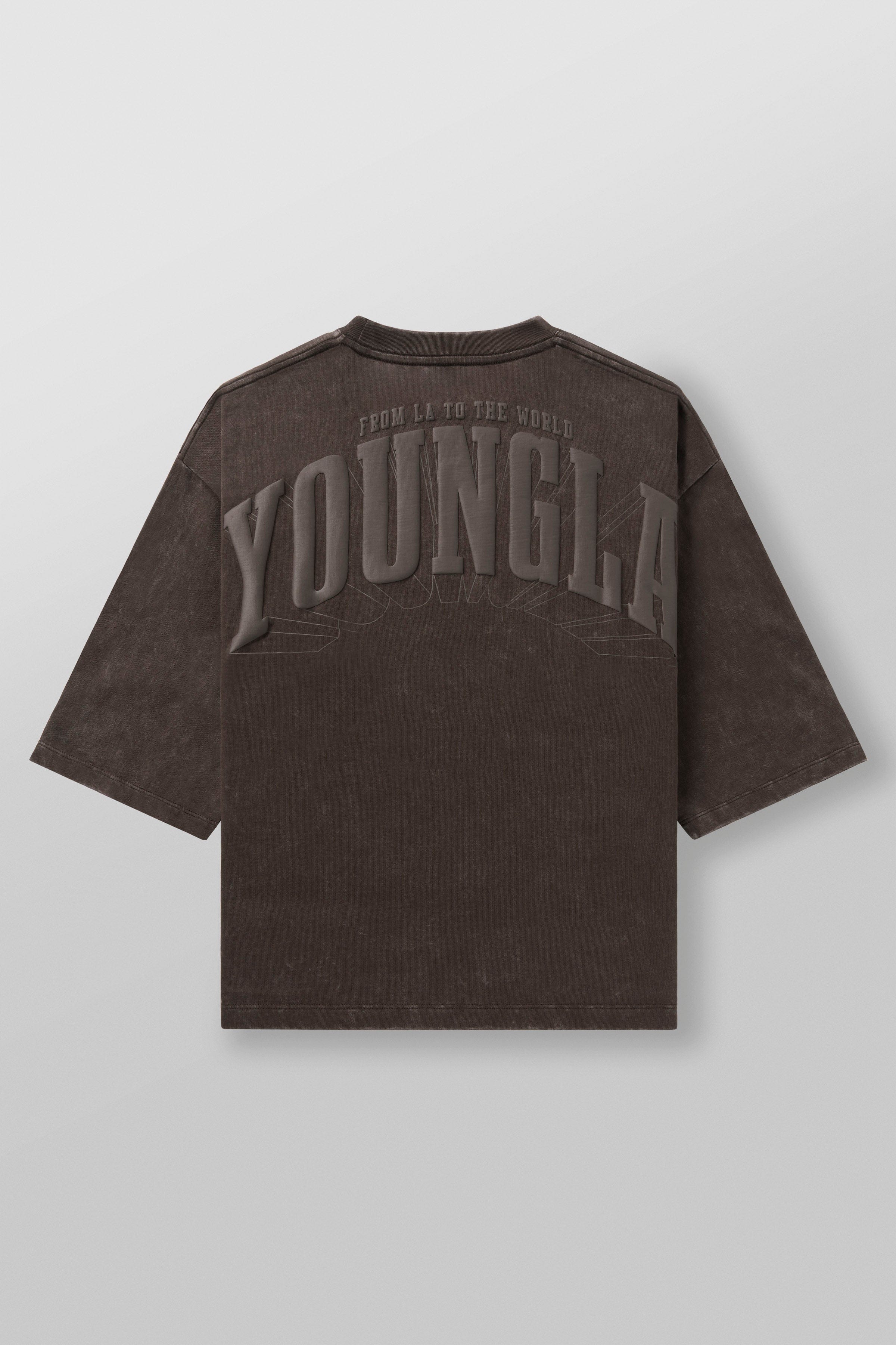 YoungLA 4138 - Foundation Cropped Tees Brown Wash