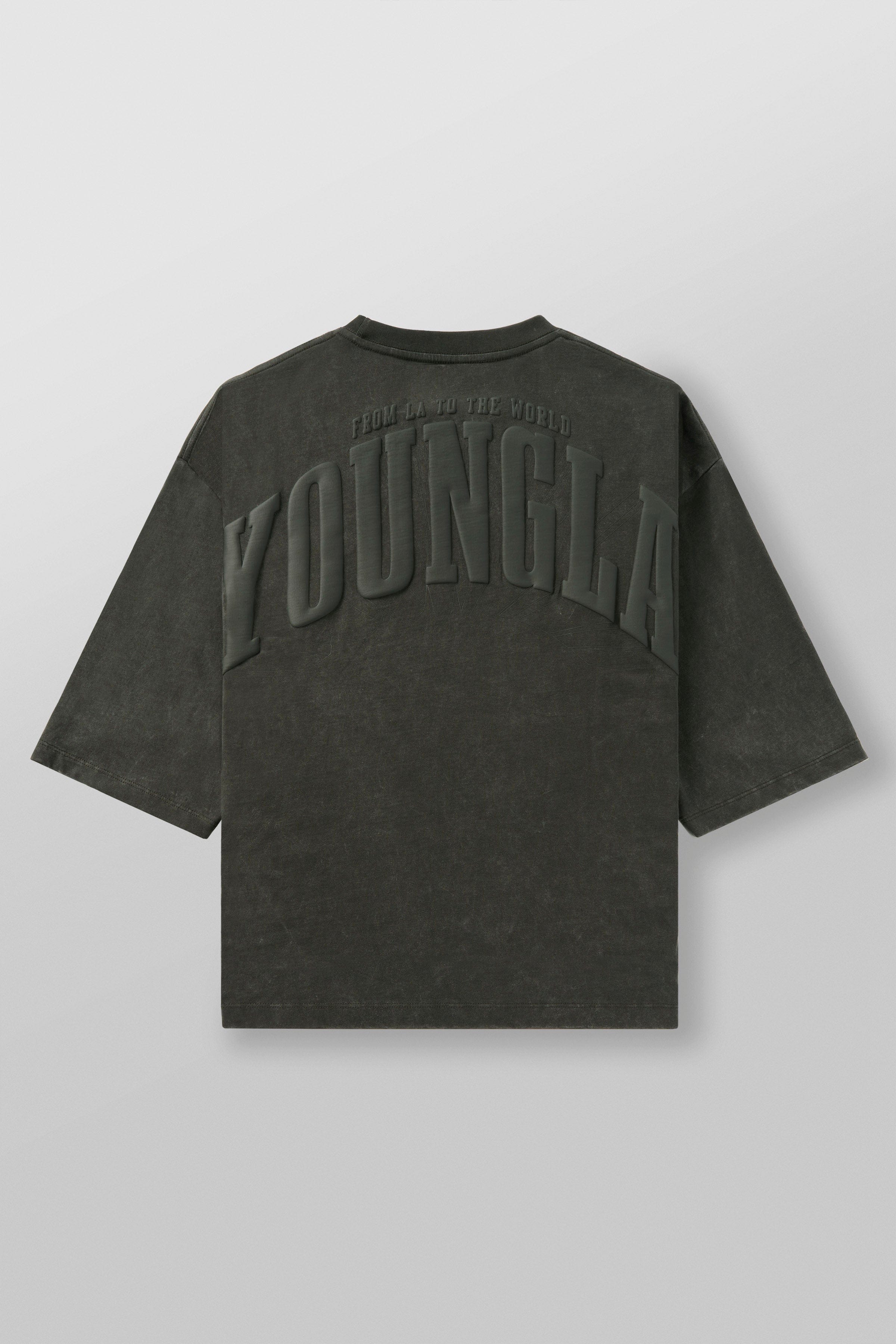 YoungLA 4138 - Foundation Cropped Tees Forest Green Wash