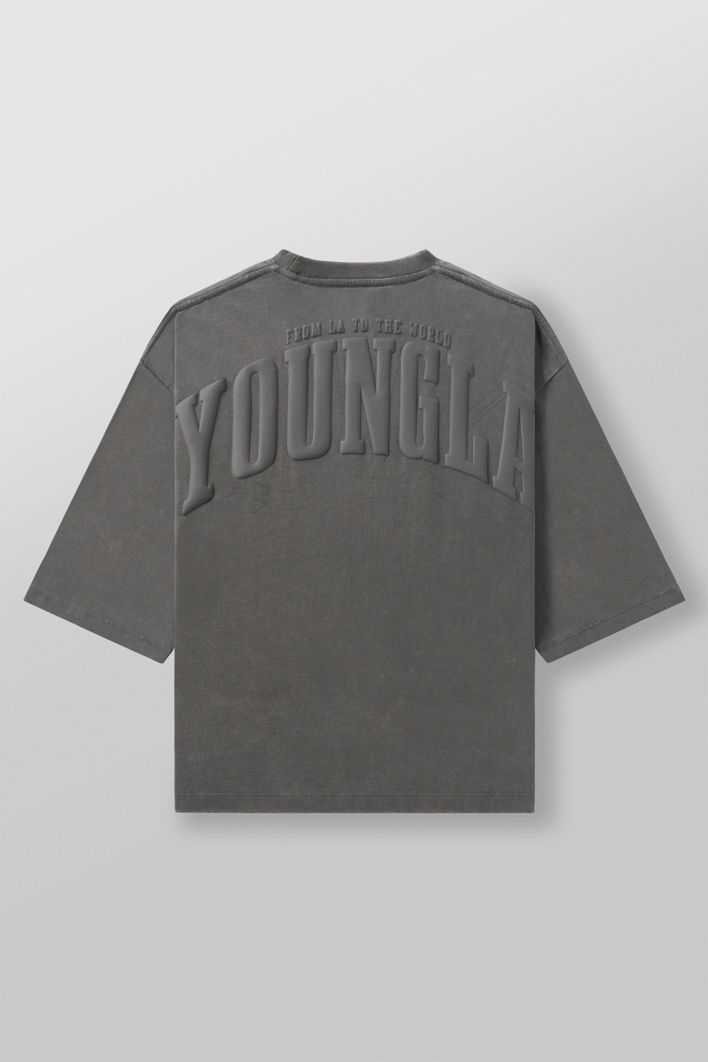 YoungLA 4138 - Foundation Cropped Tees Grey Wash