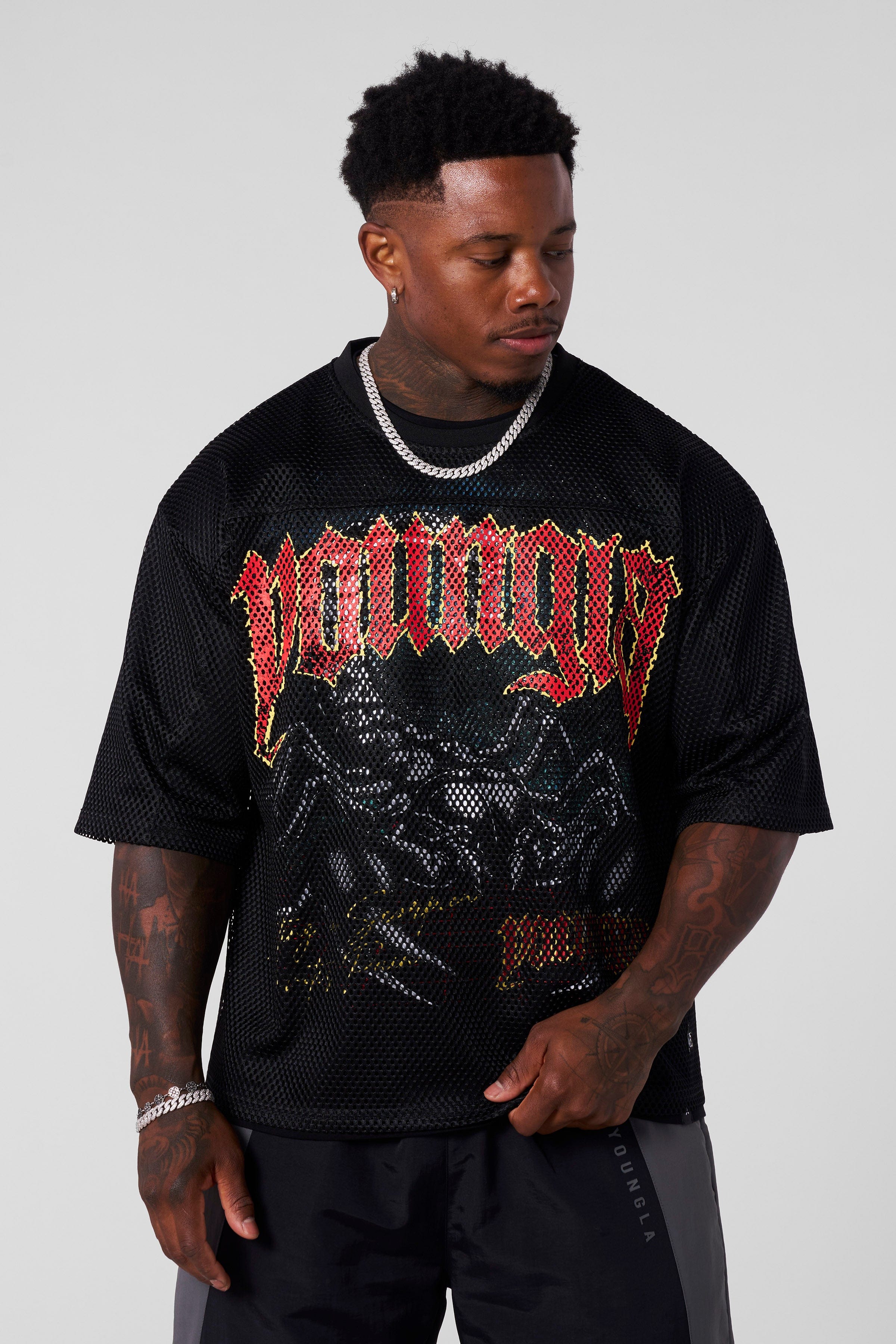YoungLA 4142 - Scorpion Tee + Jersey Set Black