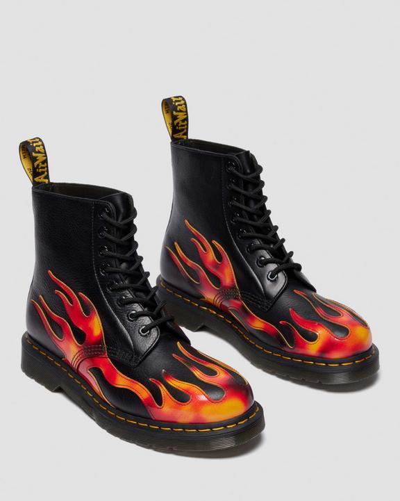 Dr Martens 1460 Pascal Flame - Black+Vibrant Red+Dms Yellow