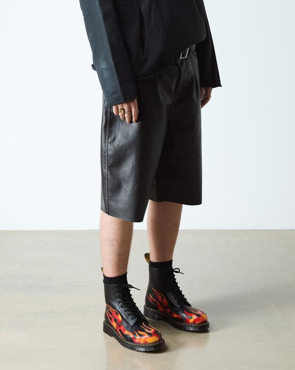 Dr Martens 1460 Pascal Flame - Black+Vibrant Red+Dms Yellow
