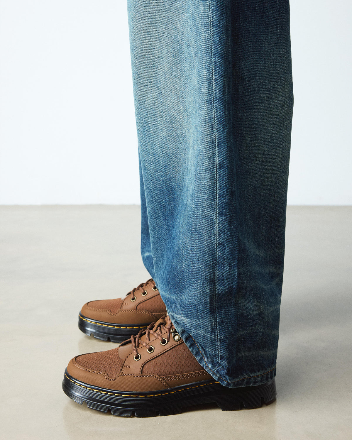 Dr Martens Reeder Mk.02 Canvas & Leather Utility Shoes - Sepia Brown