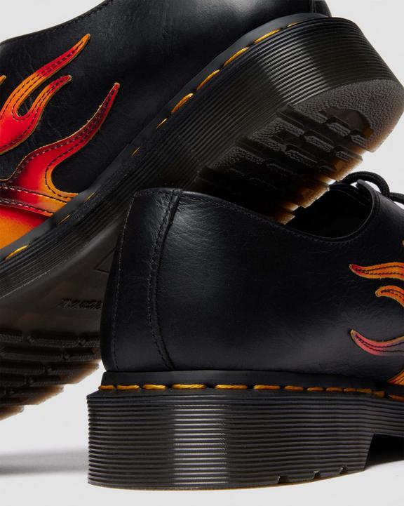 Dr Martens 1461 Flame - Black+Vibrant Red+Dms Yellow