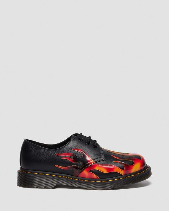 Dr Martens 1461 Flame - Black+Vibrant Red+Dms Yellow