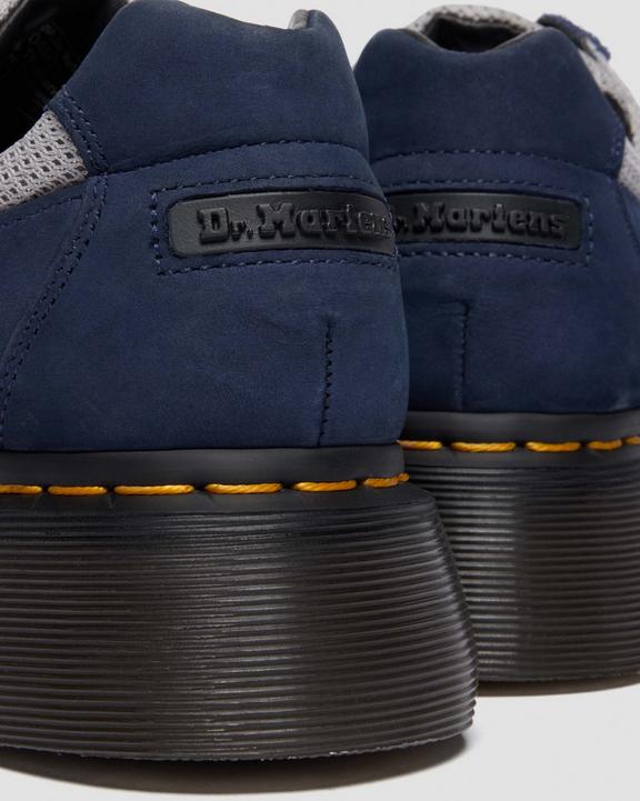 Dr Martens Buzz Strap Mixed Material Shoes - Midnight Blue+Mid Grey