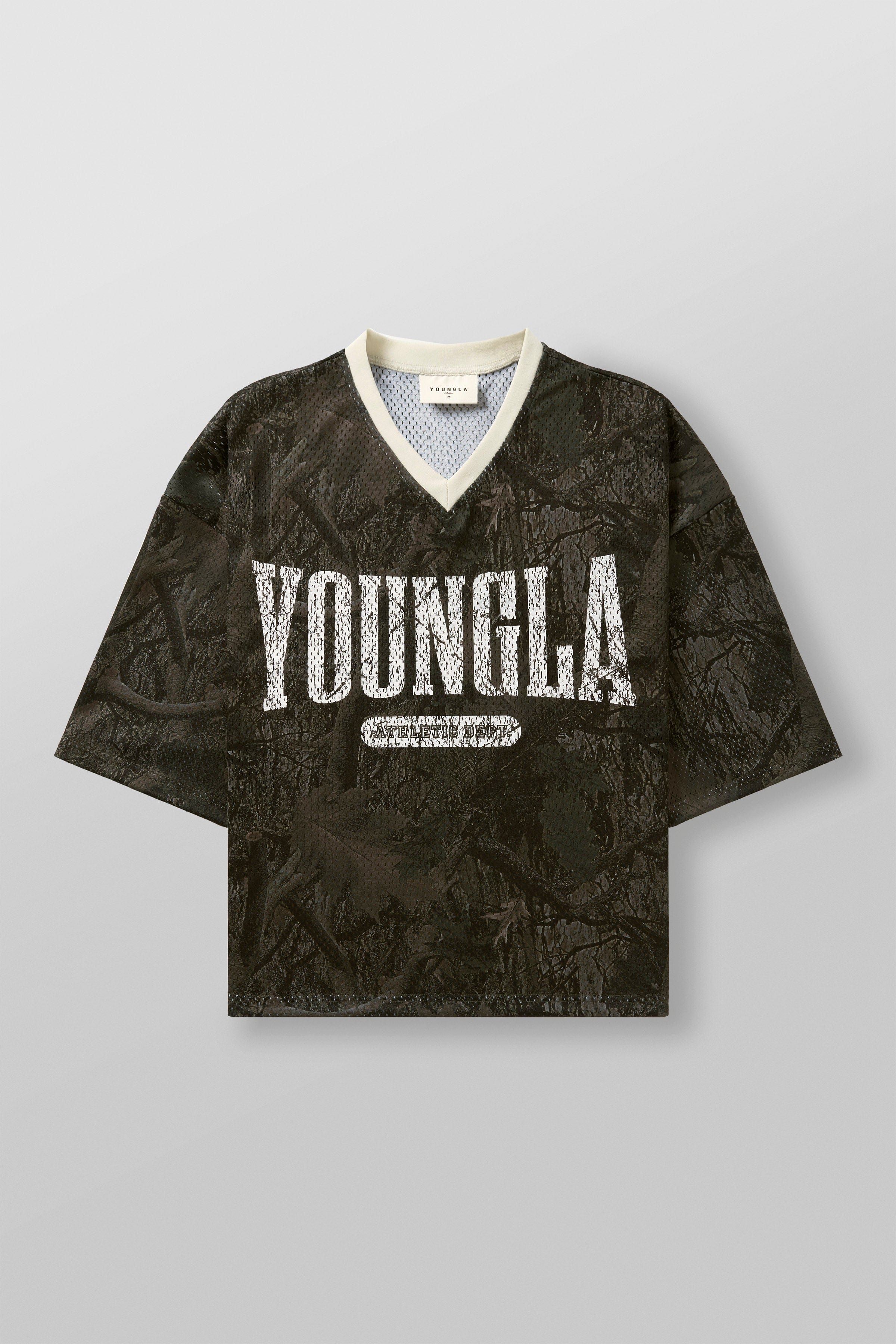 YoungLA 4187 - Varsity Football Cropped Jersey Dark Tree Camo